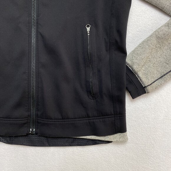 Lululemon Var-City Bomber Jacket Womens 6Black Gray Baseball Stitching Neoprene - Picture 3 of 15
